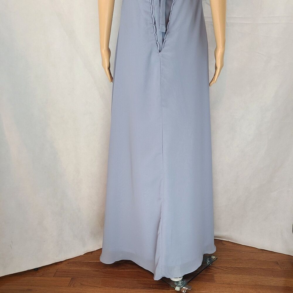 New Mother of the Bride (6) Dusty Blue Chiffon Flutter Sleeve Ruched Maxi Dress - Picture 9 of 14